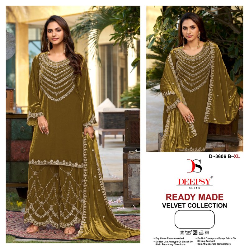 D 3606 A To D By Deepsy Ice Velevt Readymade Pakistani Suits